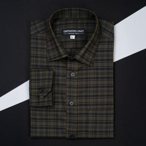 Men's Shirt - Olive-Black Checked