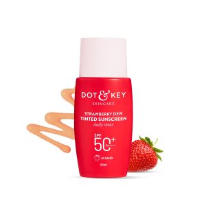 Dot & Key Strawberry Dew Tinted Sunscreen 50ml SPF50+ Sand | Made in India (P-3493)